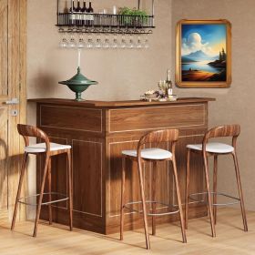 Bar Cabinet, L-Shaped Home Bar Table with Stemware Racks 4-Tier Corner Bar Unit Liquor Wine Bar Table Reception Desk