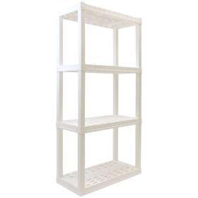 Plastic Shelving Unit Storage Shelf 4-Tier 56"H x 14"D x 30"W White 400 lbs