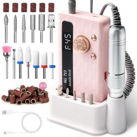 Electric Nail File Professional Kit ,LED Screen Cordless , Home Salon Manicure Pedicure Tools