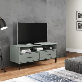 TV Cabinet Grey Solid Pine Wood TV Cabinet Rectangular