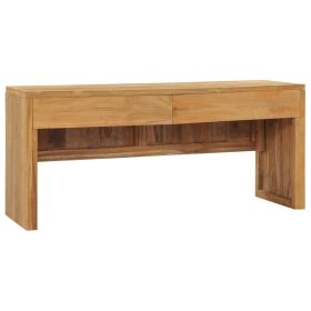 TV Cabinet Natural Teak Solid Teak Wood Medium TV Cabinet