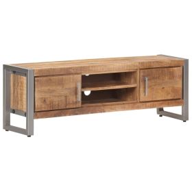 TV Cabinet Natural Mango Wood Rough Mango Wood, Iron