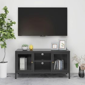 TV Cabinet Anthracite Anthracite powder-coated steel, tempered glass