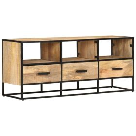 TV Cabinet Natural mango wood and black