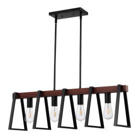 VEVOR 4-Light Kitchen Island Pendant Lights, 60W, Adjustable Dining Room Light Fixture with 2 x 6'' and 6 x 12'' Rods