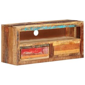TV Cabinet Multicolor Solid Reclaimed Wood Medium TV Cabinet