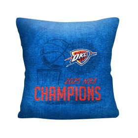 Oklahoma City Thunder NBA Hoopla Double Sided Tapestry Pillow 18 x 18 inches