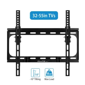 TV Wall Mount Tilt Dual Arm TV Mount Brackets Maximum VESA 400x400mm For 32-55in TVs (Option: black)