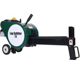 Double Flywheel Electric Log Splitter  Log Splitter Electric Portable 7 Ton Hotizontal 2HP 16A,electric Firewood Splitting Machine (Option: black)
