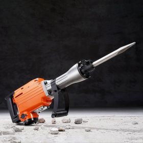 Demolition Jack Hammer Concrete Breaker 2200W Electric Hammer 2 Chisel Bits (Option: Orange)