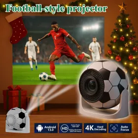 Smart Projector, T950S Chip 2 8GB Memory, Android 13, 2000 1 Contrast, Dual-band WiFi BT5 2 For Home Theater, Movie Gaming (Option: whiteandblack)