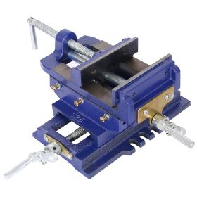 Cross Slide Vise, Drill Press Vise 5inch,drill Press Metal Milling 2 Way X-Y ,benchtop Wood Working Clamp Machine (Option: Blue)