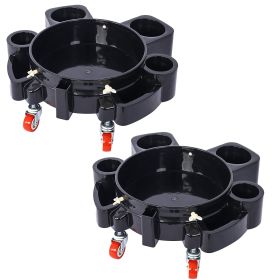 Bucket Dolly 5 Gallon Rolling Bucket Dolly With 5 Rolling Swivel Casters,Removable Bucket Dolly For Car Wash Professional Detailing For Car Washi (Option: black)