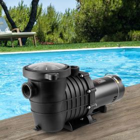 Above Ground Pool Pump, 2 HP, 110 GPM Max Flow Single Speed Swimming Pool Pump, 110V/240V 3450 RPM 59 Ft Max Head Pool Pump With Filter Basket, F (Option: black)