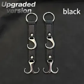 2 Pieces PU Car Hooks, Car Seat Cushion Hooks, Car Seat Back Storage Hooks, Faux Leather Car Hooks, Multi-functional Car Headrest Hooks, Car Seat (Option: black)