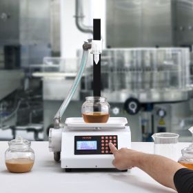 Liquid Filling Machine, 50-5000 G Weighing Capacity, Automatic Bottle Filler Machine Bottling Machine Gear Pump Digital Control For Honey, Oil, W (Option: White)