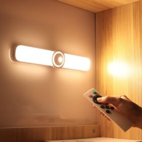 Motion Sensor Closet Lights;  Touch/Remote Control;  Dimmable;  Wireless USB Rechargea Under Cabinet Lights for Kitchen Hallway Stairway Closets (Light color: Human body sensor + remote control)