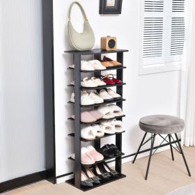 7 Tiers Vertical Shoe Rack for Front Door (Color: Black)