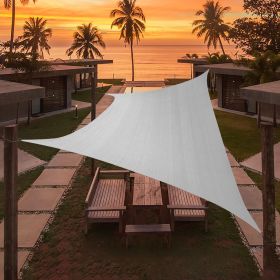 Artpuch Custom Size Light Gray Sun Shade Sail Triangle Canopy 185 GSM Durable Fabric UV Block Awning for Outdoor Patio Garden Backyard (Customize (Color: Light Gray, size: 12'x17')