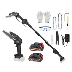 2-in-1 Cordless Pole Saw & Mini Chainsaw Electric Mini Chainsaw Length Adjustable Cordless Chain Saw With 2Pcs 1500mAh Batteries 4in/6in Chains F (Option: Saw)