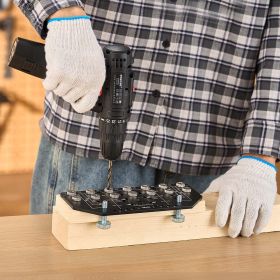 Shelf Pin Jig And Hinge Jig Two-in-One Aluminum Alloy Cabinet Hole Drilling Tool (Option: Orange)