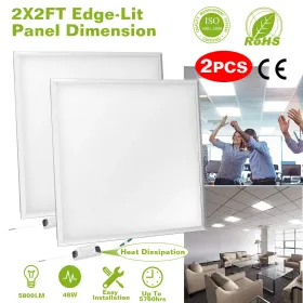 LED Panel Light 5800LM 7000K Ceiling Lighting 150W Equivalent LED Troffer Recessed Edge-Lit (Option: As pic)